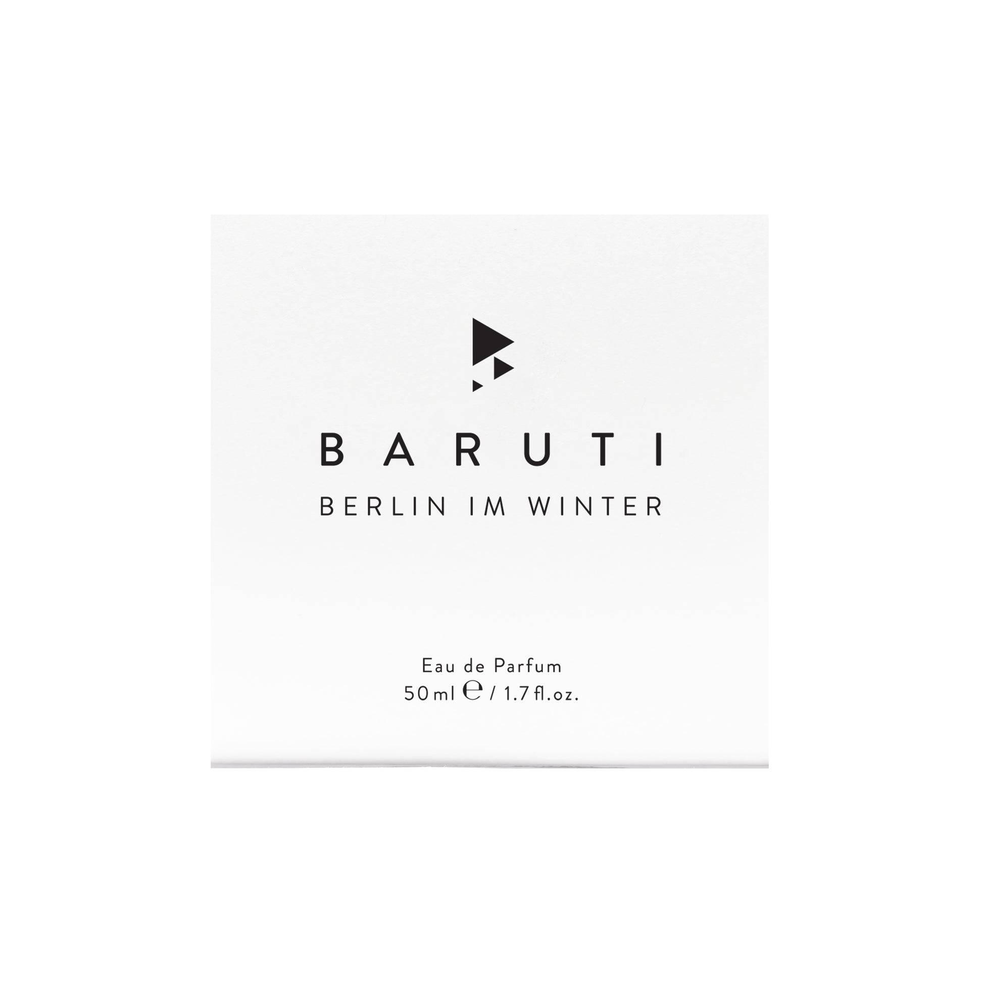 BERLIN IM WINTER Eau de Parfum 50ml – BARUTI – dettaglio packaging profumo neutro intenso e seducente
