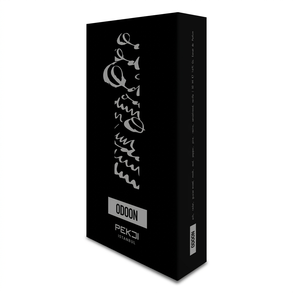 Dettaglio flacone ODOON Eau de Parfum PEKJI – note di cedro, sandalo e pino