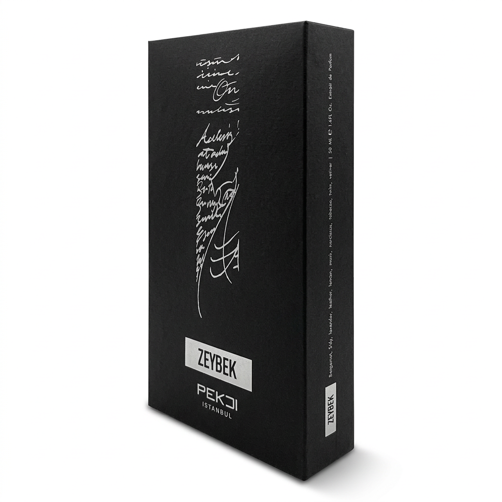 Dettaglio flacone ZEYBEK Eau de Parfum PEKJI – note di lavanda, cuoio e vetiver
