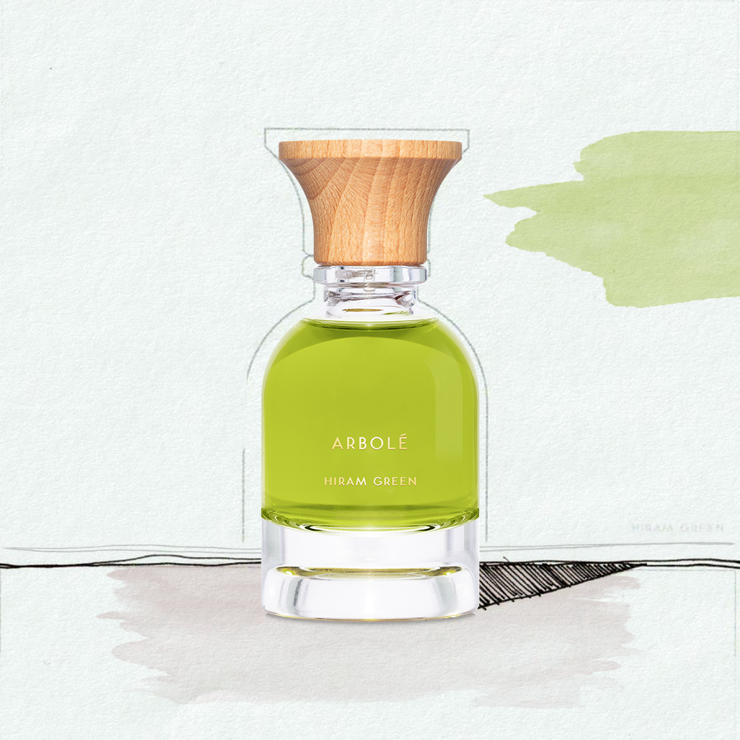 Arbolé Hiram Green - dettaglio flacone profumo chypre con patchouli e sandalo
