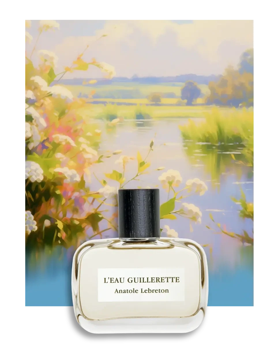 Dettaglio flacone L'Eau Guillerette Anatole Lebreton eau de parfum - fragranza floreale agrumata artigianale