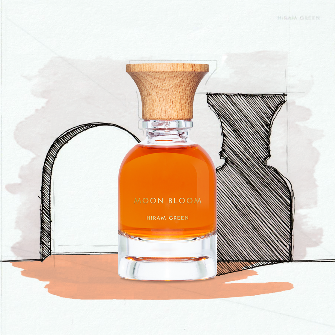 Moon Bloom Hiram Green - dettaglio flacone profumo floreale con tuberosa e ylang-ylang